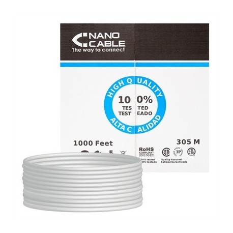 NANOCABLE BOBINA CABLE RJ45 CAT5 FTP RIGIDO 305M