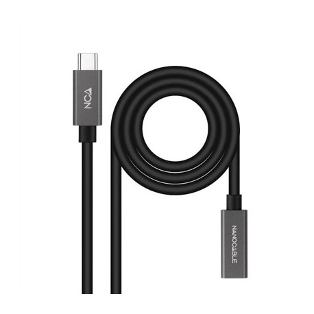 NANOCABLE CABLE USB 3.2 GEN2 USB-C M/H 1 M NEGRO