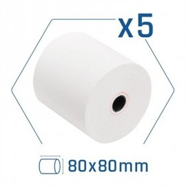 IGGUAL PACK 5 ROLLOS PAPEL TERMICO SIN BPA 80X80MM