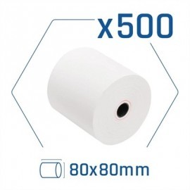 PACK 500 ROLLOS PAPEL TERMICO SIN BPA 80X80MM