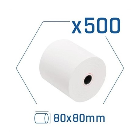 PACK 500 ROLLOS PAPEL TERMICO SIN BPA 80X80MM