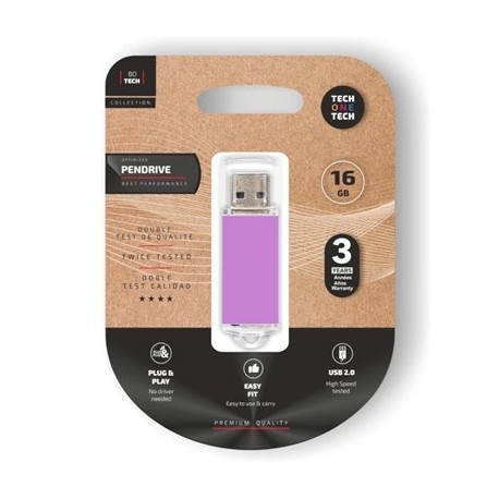 TECH ONE TECH BASIC PENDRIVE 16GB USB 2.0 PURPLE