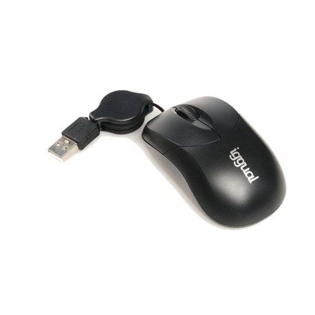 IGGUAL RATON RETRACTIL COM-BASIC-800DPI NEGRO