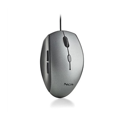 NGS WIRED ERGO SILENT MOUSE + USB TYPE C ADAP GRAY
