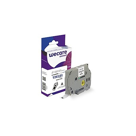 ARMOR WECARE ETIQUETA BLANCA TEXTO NEGRO PARA BROTHER TZE231  12MM*8M (PEDIR 4 UNIDADES)