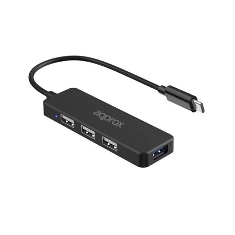 APPROX HUB USB TIPO-C 3USB 2.0 + 1PUERTO USB 3.0