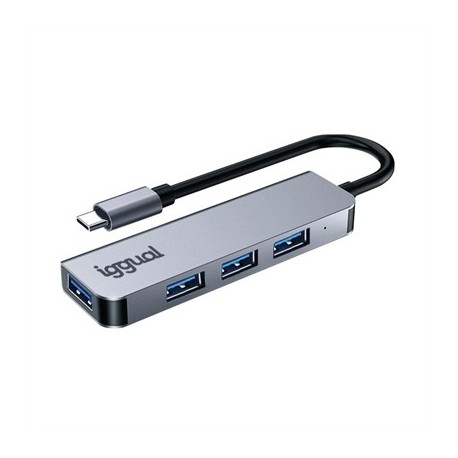IGGUAL HUB USB 3.0 TIPO C X 4 PUERTOS USB-A 3.0