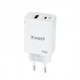 TOOQ CARGADOR PARED GAN USB-C/PD+USB-A/QC 45W