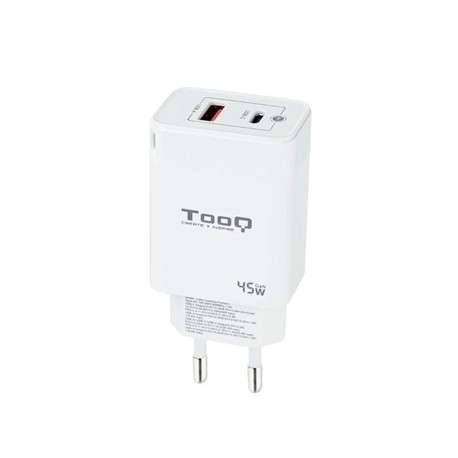 TOOQ CARGADOR PARED GAN USB-C/PD+USB-A/QC 45W