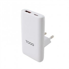 TOOQ CARGADOR PARED GAN USB-C/PD + USB-A/QC 65W