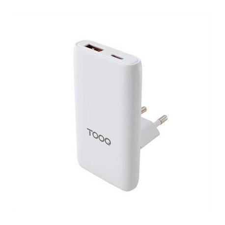 TOOQ CARGADOR PARED GAN USB-C/PD + USB-A/QC 65W