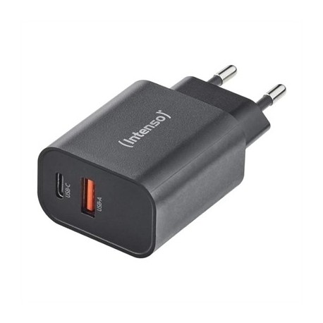 INTENSO | CARGADOR PARED GAN W30C² USB-C NEGRO