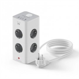 EWENT EW3864 REGLETA 8 TOMAS SHUCKO +2USB-A+2USB-C