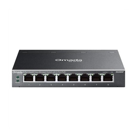 TP-LINK ES208GP SWITCH 8XGBE POE+ ACERO DESKTOP