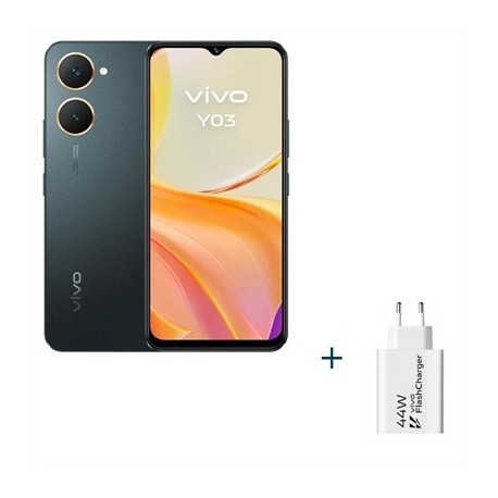 VIVO Y03 6.56" 4GB(+4) 128GB BLACK + CARGADOR 44W
